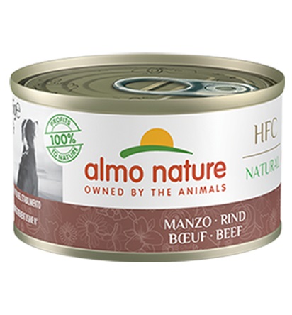 Almo Nature HFC Natural Cibo Umido per Cani Adulti al Manzo 95g - 100% Ingredienti Naturali e Senza Glutine