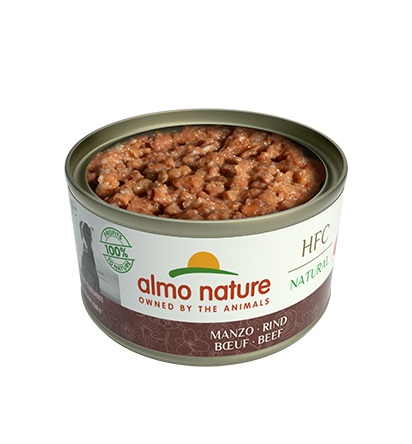 Almo Nature HFC Natural Cibo Umido per Cani Adulti al Manzo 95g - 100% Ingredienti Naturali e Senza Glutine