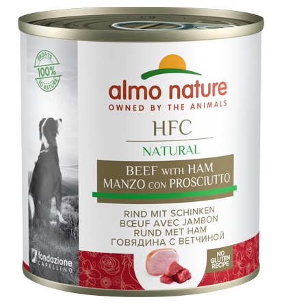 Almo Nature HFC Natural Manzo con Prosciutto - Alimento Umido Complementare per Cani Adulti 290 g