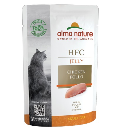 Almo Nature HFC Jelly Cibo Umido per Gatti Adulto al Pollo - Bustina da 55 g