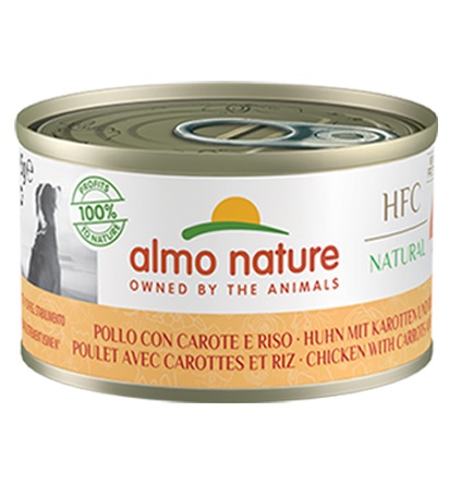 Almo Nature HFC Natural Pollo con Carote e Riso - Alimento Umido Complementare per Cani Adulti - 95 g