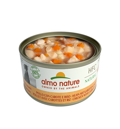 Almo Nature HFC Natural Pollo con Carote e Riso - Alimento Umido Complementare per Cani Adulti - 95 g