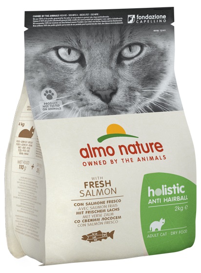 Almo Nature Cibo Secco Anti-Hairball con Salmone Fresco e Patate per Gatti Adulti - 2 kg
