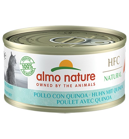 Almo Nature HFC Natural Cibo Umido per Gatti Adulti - Pollo con Quinoa 70 g - 100% HFC, Monoproteina, Senza Glutine
