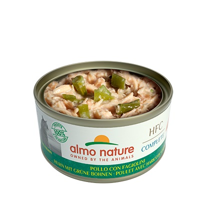 Almo Nature HFC Complete Cibo Umido per Gatti - Pollo e Fagiolini 70g - Alimento Completo e Naturale