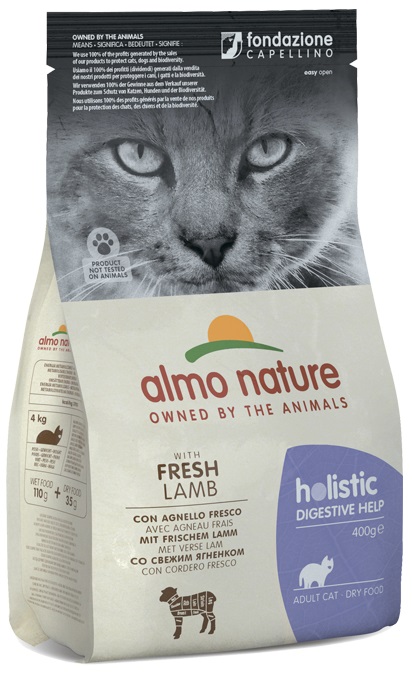 Almo Nature Holistic Digestive Help Cibo Secco per Gatti Adulti con Agnello Fresco - 400 g