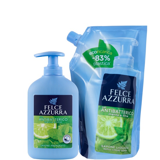 Felce Azzurra Sapone Liquido Antibatterico Menta e Lime Ecoricarica 500ml