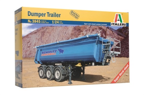 Italeri Dumper Trailer Kit di Montaggio 1:24 - Modello da Assemblare con Plastiche Colorate, Istruzioni e Decals Incluse