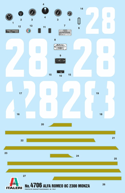 Italeri Alfa Romeo 8C 2300 Monza Modellino da Assemblare e Pitturare Scala 1:12 con Dettagli Realistici