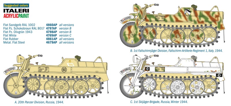 Italeri 7404 Kettenkrad Sd.Kfz. 2 Model Kit 1:9 - Veicolo Militare della Seconda Guerra Mondiale