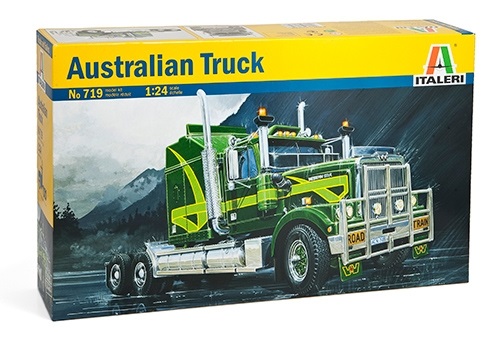 Italeri 0719 - Modellino di camion Australian Truck Kit di montaggio 1:24 con plastiche pitturabili, istruzioni e decals incluse