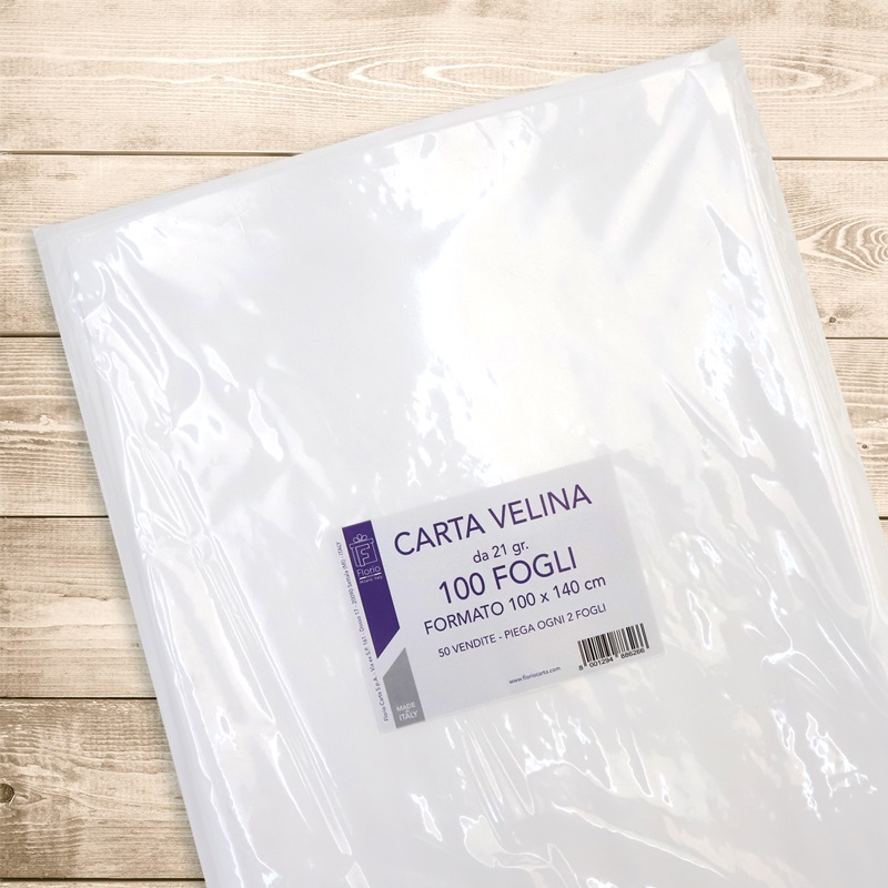 Florio Carta Velina Bianca 21g - Confezione da 100 pezzi - Dimensioni 100x140 cm