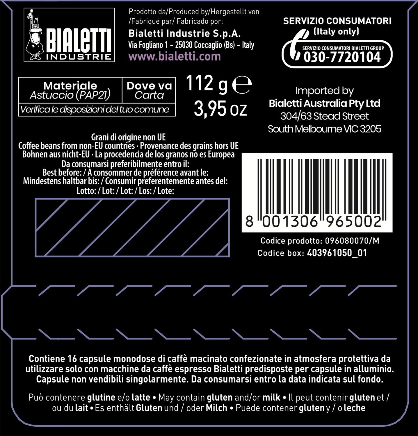 Bialetti Milano Capsule Caffè 100% Arabica Tostatura Leggera - Confezione da 16 Capsule in Alluminio