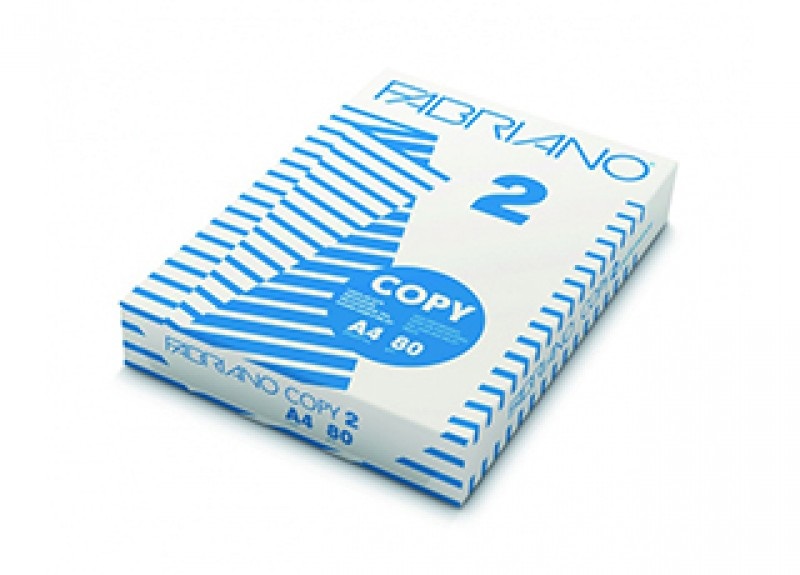 Fabriano Carta Copy 2 A4 80 g/m² - Risma da 500 Fogli - Bianco - Certificata FSC® e ECF