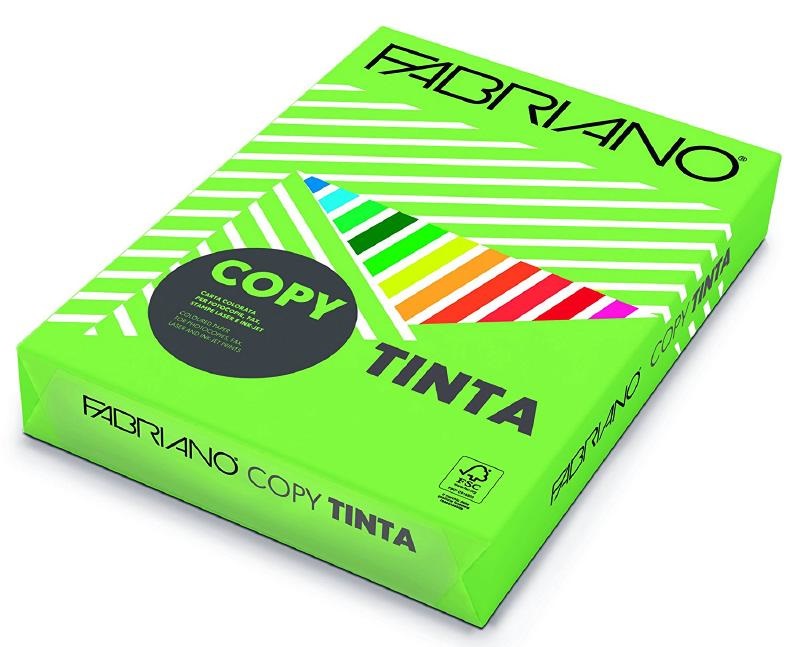 Fabriano Carta Copy Tinta A4 80gr Verde Pisello - 500 Fogli - Colorata in Massa e Superficie, Certificata FSC