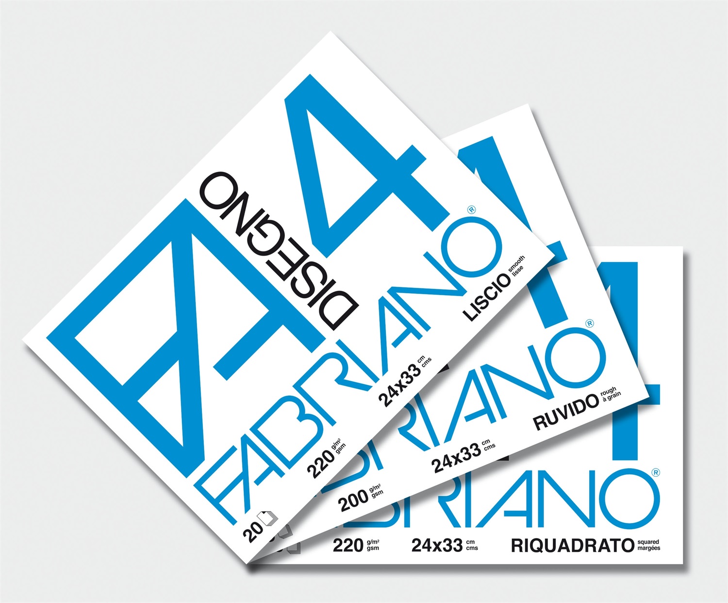 Fabriano Album F4 - 24x33 cm - 200 g/m² - 20 fogli ruvidi - Blocco a 4 angoli