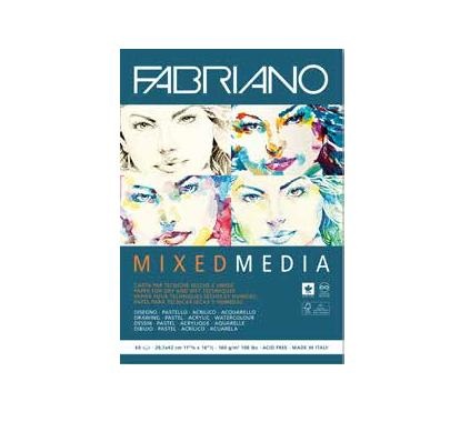 Fabriano Blocco di Carta per Belle Arti Mixed Media A4 - 60 Fogli - 160 g/m² - Senza Acidi con Grana Naturale