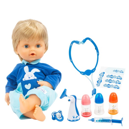 Giochi Preziosi Cicciobello Interattivo - Bambolotto Malato con Strumenti del Dottore e Ciuccio, 3 Anni