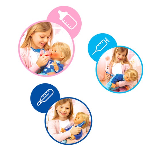 Giochi Preziosi Cicciobello Interattivo - Bambolotto Malato con Strumenti del Dottore e Ciuccio, 3 Anni