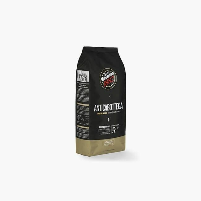 Caffè Vergnano Antica Bottega 1 kg - Caffè in Grani 100% Arabica, Aroma Delicato, Note di Pralina e Mandorle Tostate