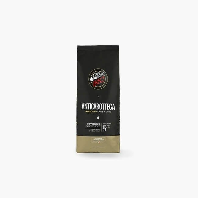 Caffè Vergnano Antica Bottega 1 kg - Caffè in Grani 100% Arabica, Aroma Delicato, Note di Pralina e Mandorle Tostate