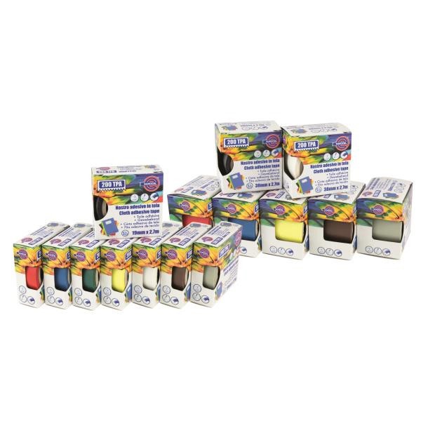 Eurocel Nastro Adesivo Telato 38 mm x 2,7 m - Colore Verde, Tela Plastificata, Impermeabile e Resistente agli Oli