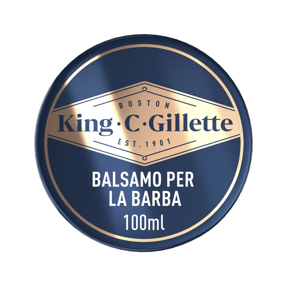 Gillette King C. Balsamo Delicato da Barba 100 ml con Burro di Cacao, Olio di Argan e Burro di Karité