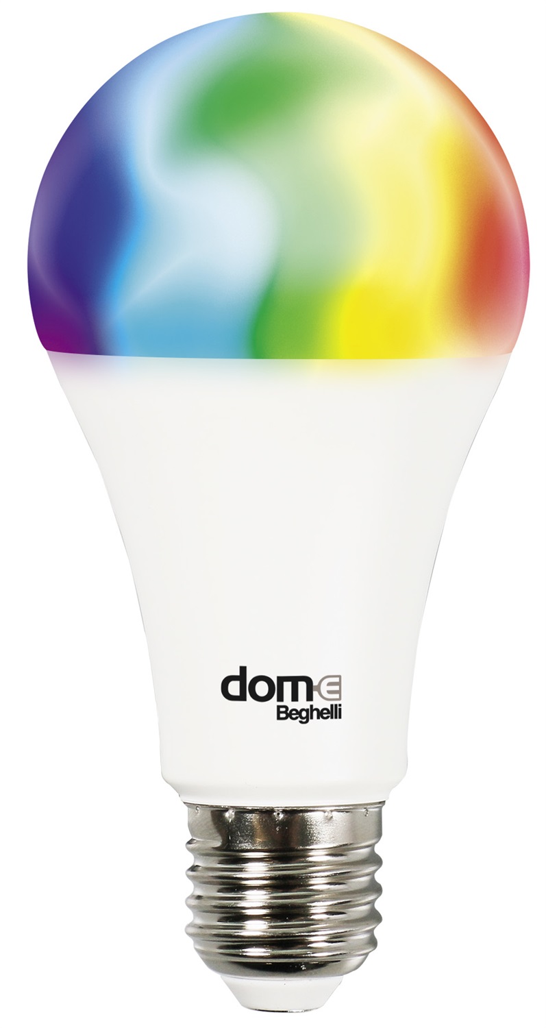 Beghelli Lampadina LED E27 11W RGB-CCT WiFi Variabile 1055 lm - Controllo Vocale e Regolazione Colori