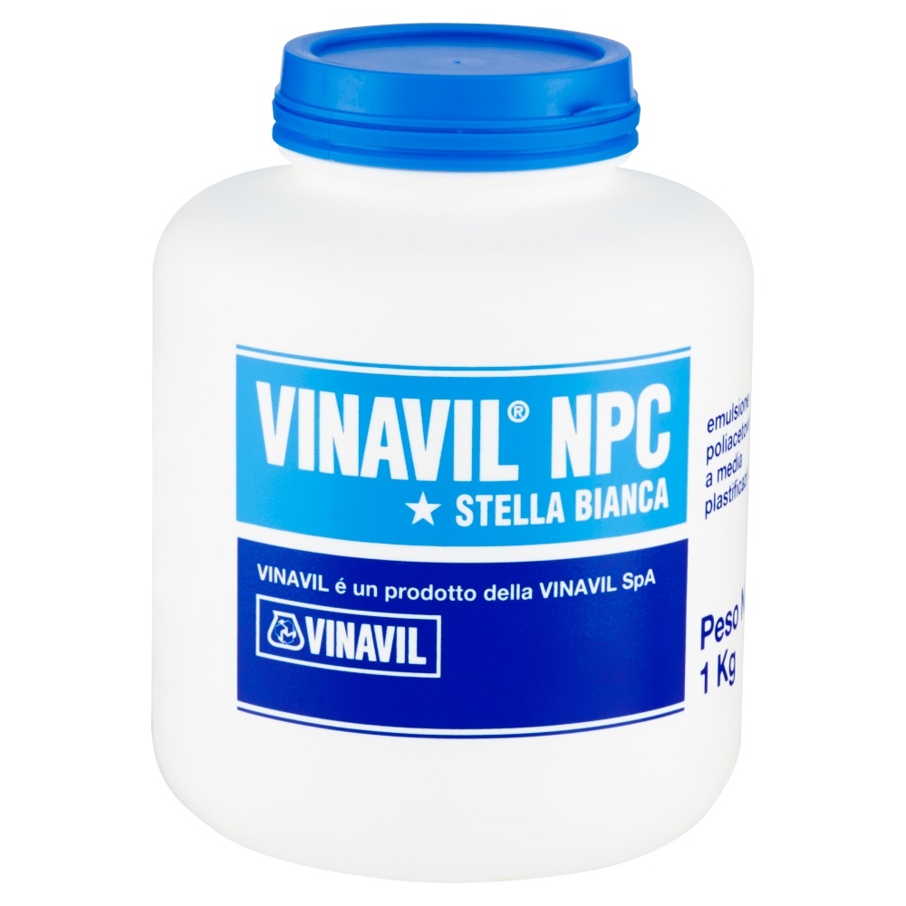 Vinavil NPC Colla Vinilica Universale 1 kg - Adesivo Trasparente, Senza Solventi, per Legno, Carta, Tela e Sughero