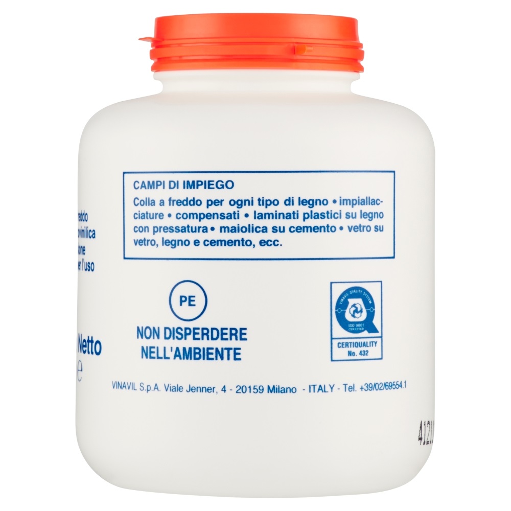Vinavil Colla Vinilica Universale 59 - 1 kg - Adesivo Trasparente Senza Solventi per Legno, Carta e Materiali Porosi