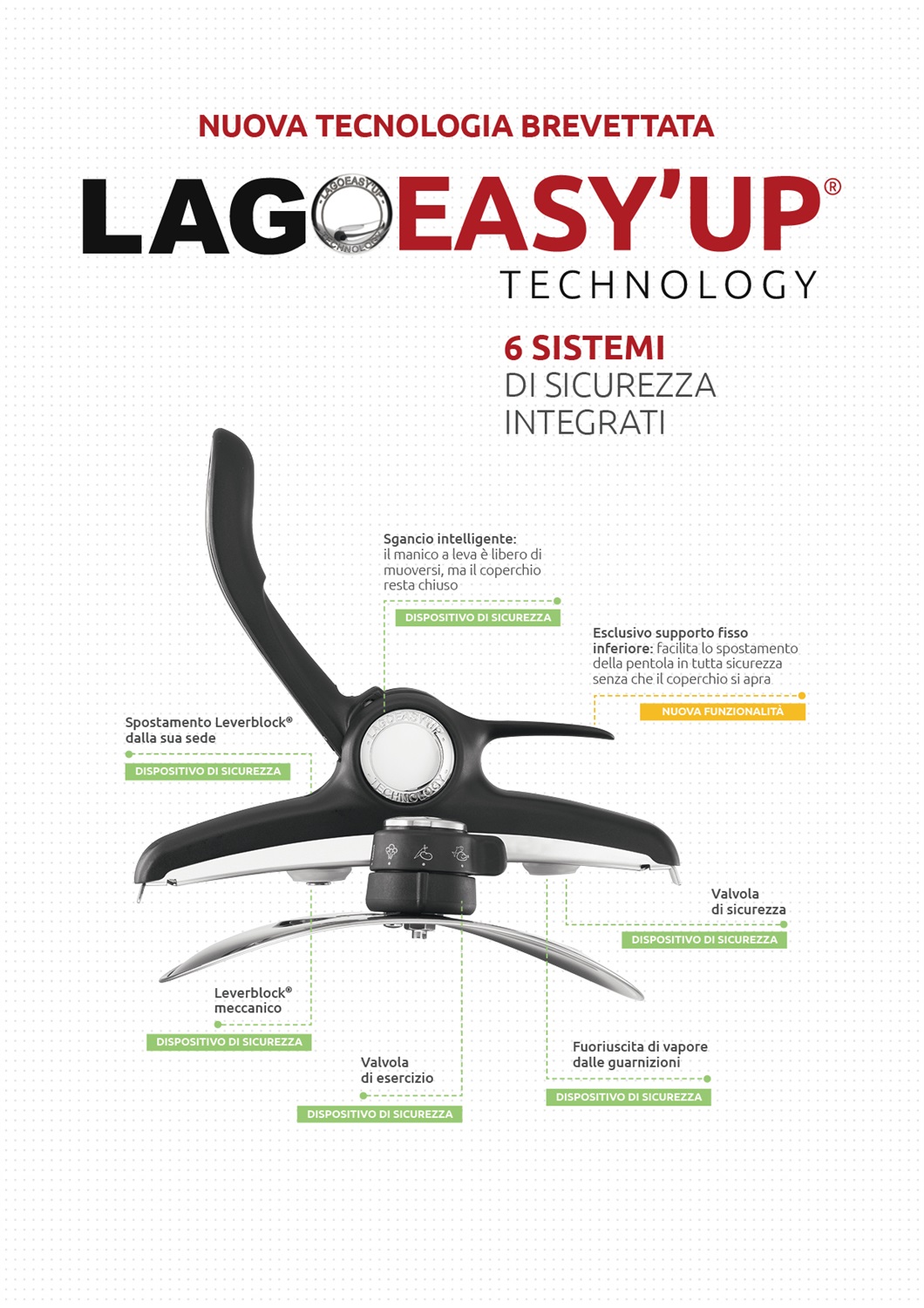 Lagostina Mia Lagoeasy'up Pentola a pressione Ø cm 22 - L 5