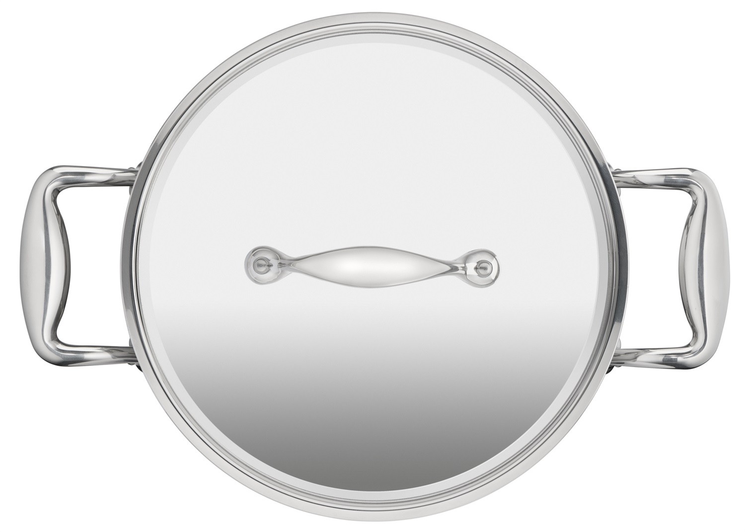 Lagostina Accademia Lagofusion Pentola 22 cm in Acciaio Inossidabile con Coperchio e 2 Maniglie, Fondo a 5 Strati per Tutti i Piani Cottura