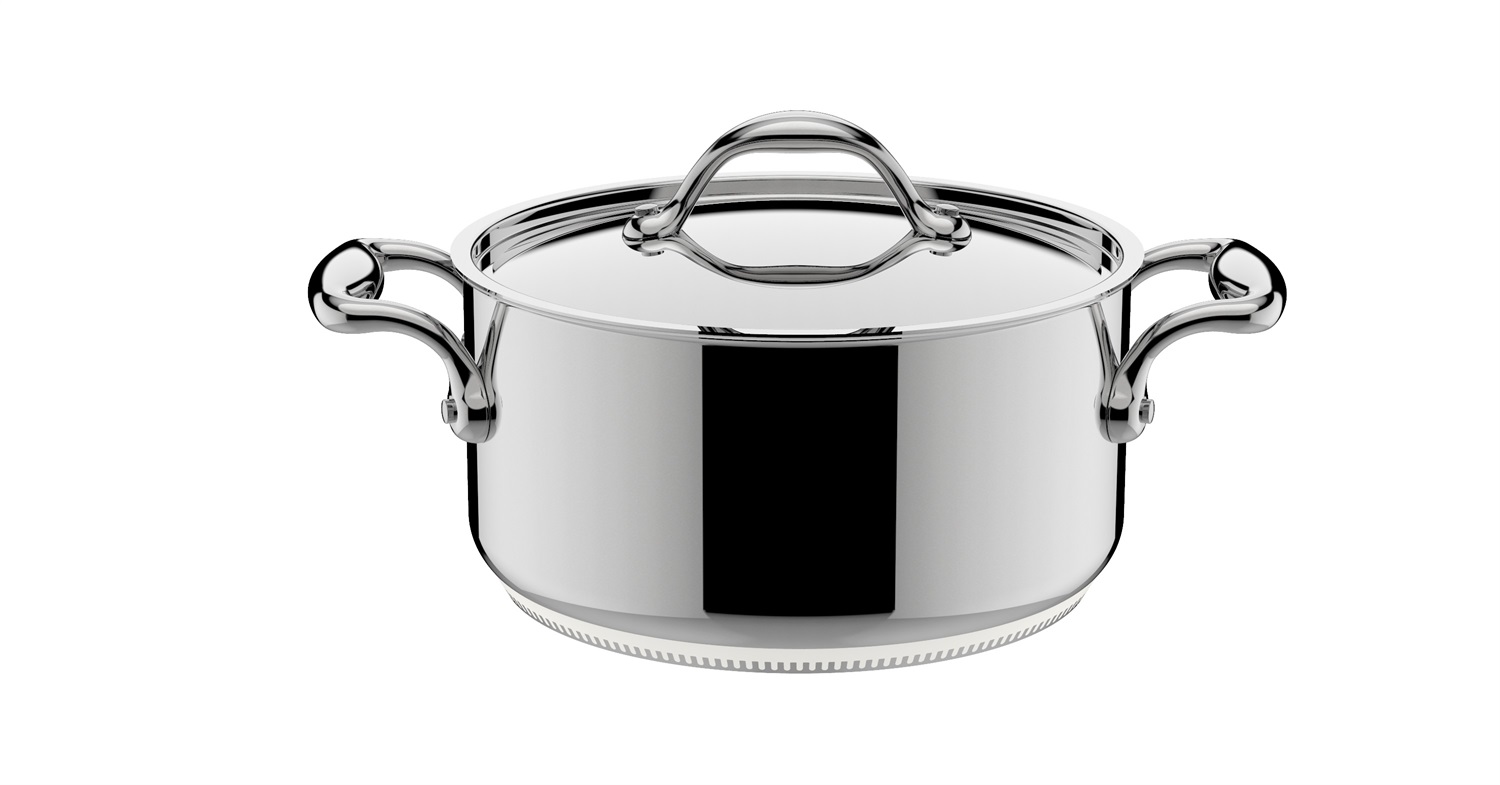 Lagostina Accademia Casseruola Fonda 16cm in Acciaio Inox con 2 Manici e Coperchio, Capacità 1,5 Litri, Adatta per Induzione