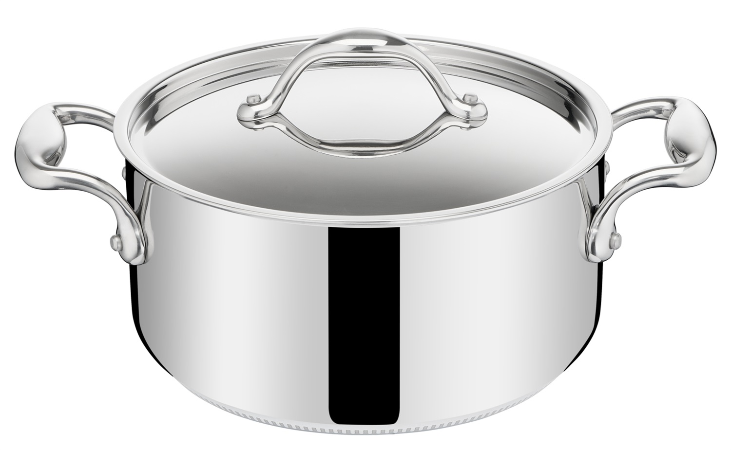 Lagostina Accademia Casseruola Fonda 16cm in Acciaio Inox con 2 Manici e Coperchio, Capacità 1,5 Litri, Adatta per Induzione