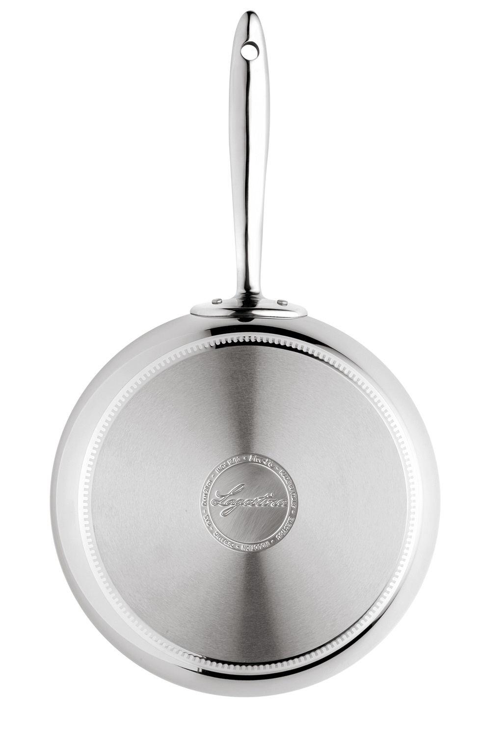 Lagostina Accademia Lagofusion Padella 24 cm Acciaio Inox 18/10 con Fondo a 5 Strati, Compatibile con Induzione, Gas e Forno
