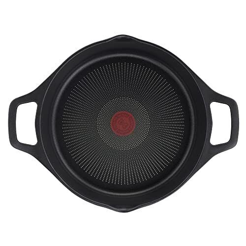 Lagostina Aroma Casseruola Bassa Ø28cm in Alluminio Pressofuso con Coperchio in Vetro, 2 Maniglie, Rivestimento Titanium, Compatibile con Induzione, Gas e Forno