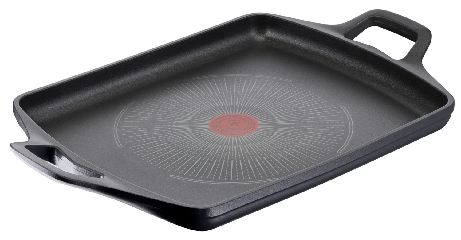 Lagostina Aroma Bistecchiera Antiaderente in Alluminio Pressofuso 26x32 cm con Rivestimento Titanium e Indicatore Cottura Thermo-Signal