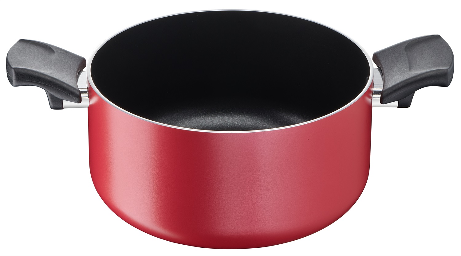 Lagostina Cucina Mediterranea Casseruola Fonda 2 Maniglie Antiaderente in Alluminio Ø 24 cm, Rosso, Per Induzione con Indicatore Cottura Thermo-Signal
