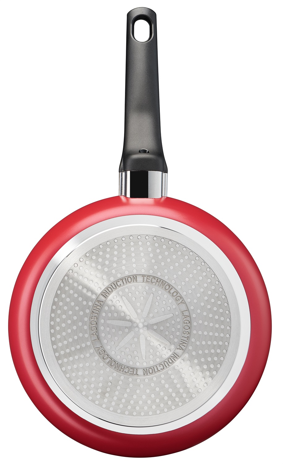 Lagostina Padella Cucina Mediterranea Ø 20 cm - Alluminio Antiaderente con Indicatore Cottura Thermo-Signal, Rosso