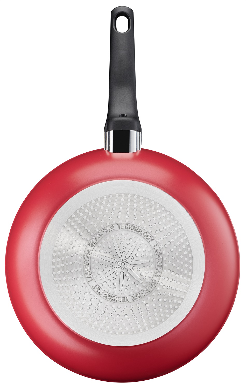 Lagostina Wok Antiaderente Ø 28 cm in Alluminio con Rivestimento Titanium Easy, Colore Rosso, Compatibile con Induzione, Gas e Forno