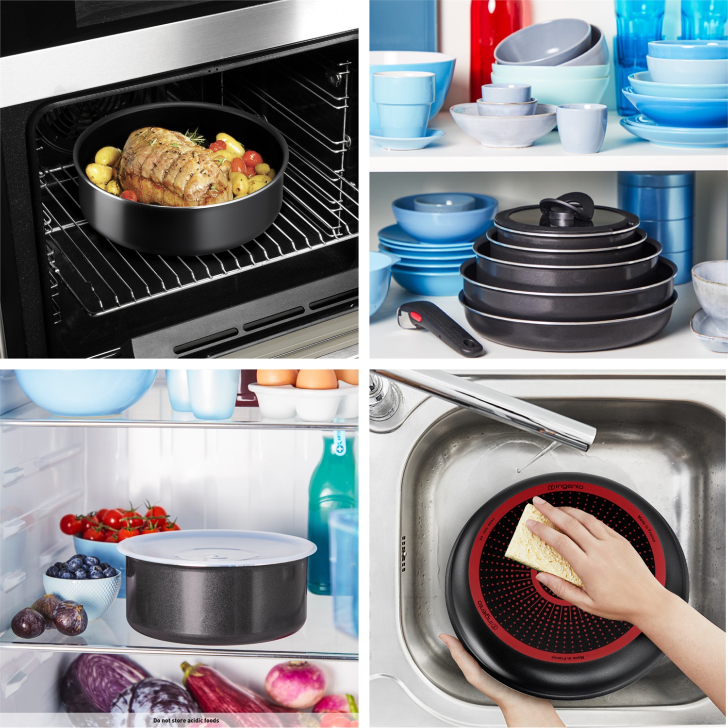 Lagostina Ingenio Easy Start Set di Pentole 3 Pezzi - Padella 26 cm, Casseruola 16 cm, Manico Removibile, Antiaderente in Alluminio e Titanio, Nero, con Tecnologia Thermosignal