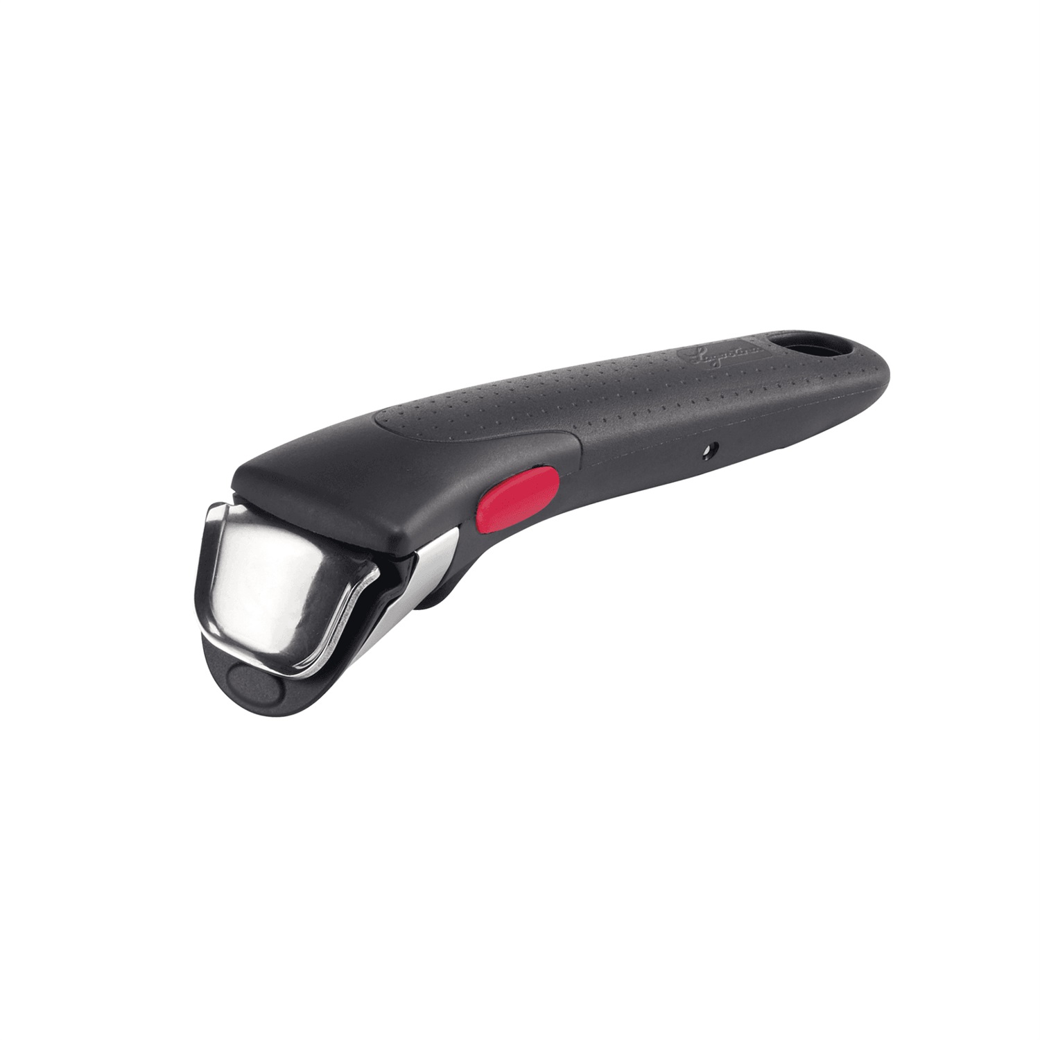 Lagostina Ingenio Manico Rimovibile in Plastica e Acciaio, Nero, Resistente fino a 10 kg, Fissaggio Sicuro a 3 Punti, Design Ergonomico