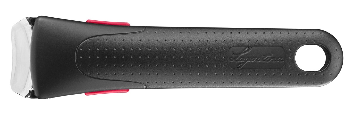 Lagostina Ingenio Manico Rimovibile in Plastica e Acciaio, Nero, Resistente fino a 10 kg, Fissaggio Sicuro a 3 Punti, Design Ergonomico