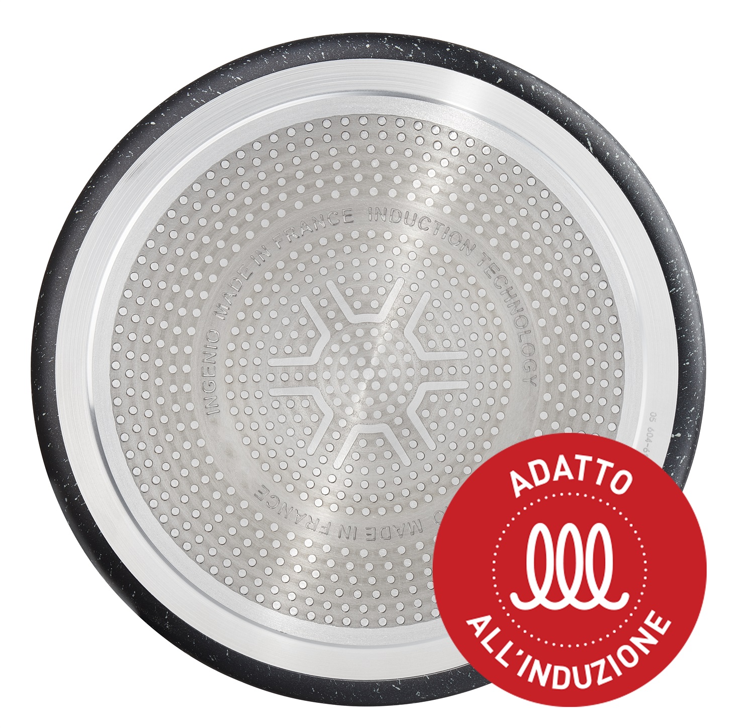 Lagostina Ingenio Mineralis Green Casseruola Fonda Ø 20 cm in Alluminio 100% Riciclato, Antiaderente Grigio Marmorizzato, per Gas, Forno e Induzione, con Indicatore di Cottura e Manico Amovibile