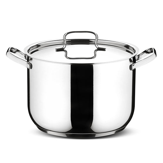 Lagostina Sfiziosa Pentola 18 cm in Acciaio Inossidabile Grigio con 2 Maniglie senza Coperchio