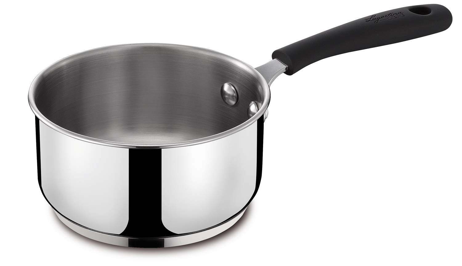 Lagostina Gioiosa Casseruola Fonda Ø 14 cm in Acciaio Inox 18/10 con Manico Lungo in Bakelite - Compatibile con Induzione, Gas e Forno