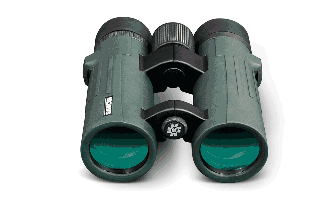 KONUS Binocolo KONUSREX 10x42 Verde - Compatto, Oculari Extra Grandi, Ottiche con Silver Coating