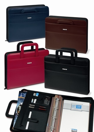 Niji Portablocco Professionale in Similpelle Nero 36x28,5x6 cm con Manici Rientranti e Cerniera