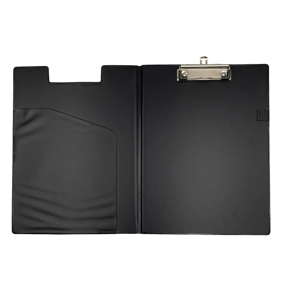 Lebez 5170-N Portablocco A4 in PVC Nero con Molletone e Tasca Interna