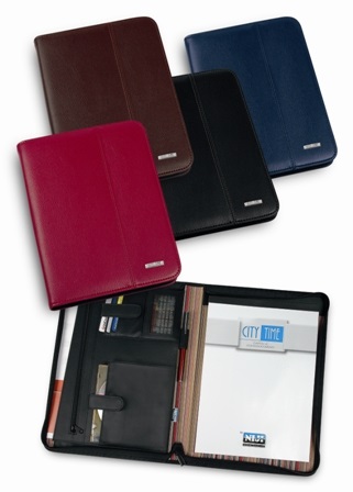 City Time Portablocco Professional Blu - 25,5 x 34,5 cm in Ecopelle Morbida con Cerniera e Tasche Interne
